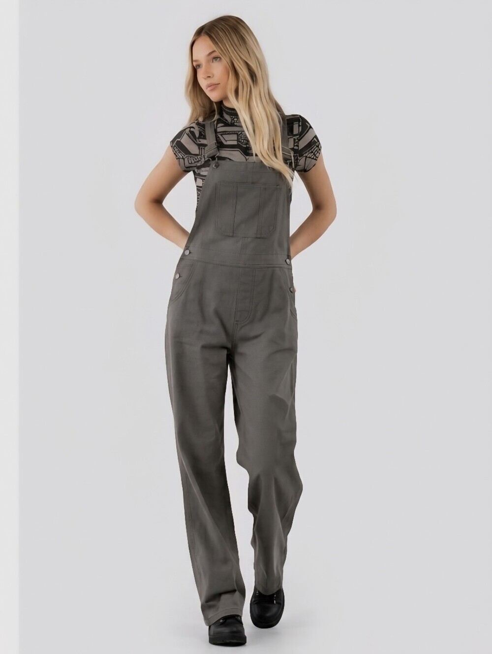 NEW! No Boundaries Pull-On Cotton Sleeveless with Pockets Overalls Size Medium